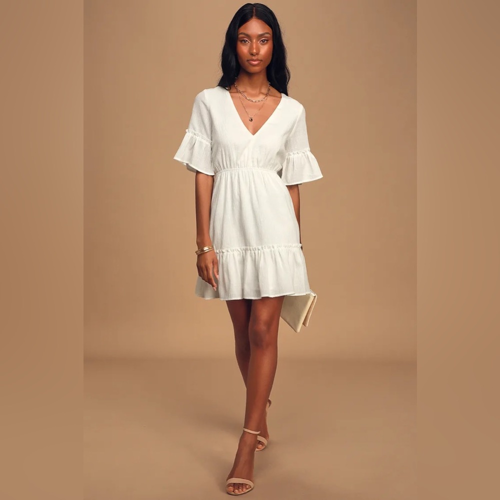 NWT Lulu's white mini dress